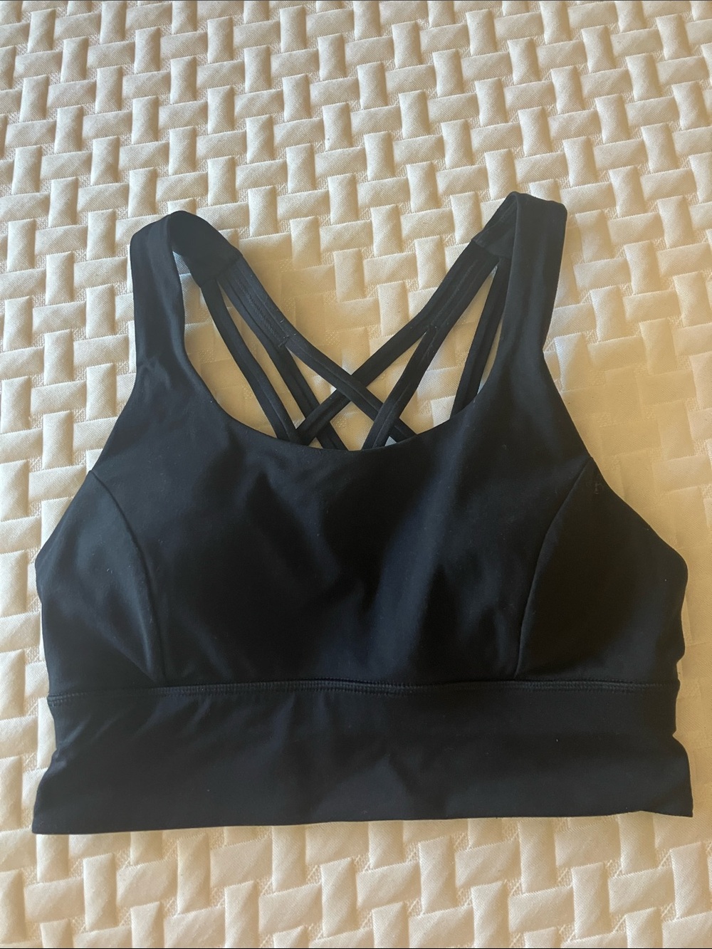 Athleta Black Strappy Crisscross Sports Bra